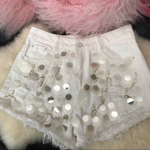 Rare NWT Dolls Kill Disco Sequin shorts